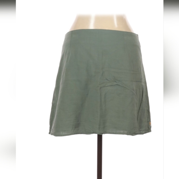 Blue Rain Embroidered Boho Linen Hippy Button Skirt Size Large - Picture 5 of 6